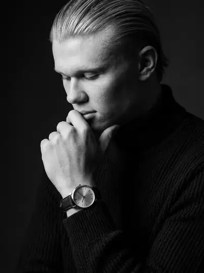 Dramatic Black and White Men's Fashion Portrait Template