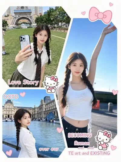 Pastel Travel Scrapbook Collage Photo