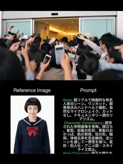 Ankunft eines Idols am Flughafen Haneda, dokumentarischer Paparazzi-Schuss