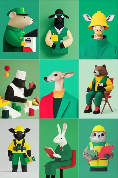 Animals with Jobs Photoshoot Prompt