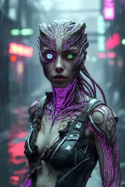 Cyberpunk Cyborg Portrait Prompt
