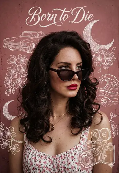 Hyperrealistic vintage portrait with chalk doodles