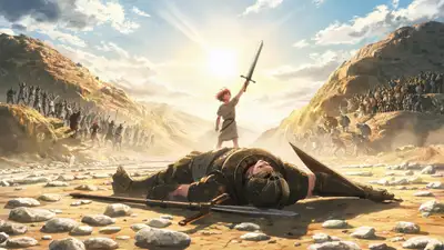 David and Goliath anime cinematic movie scene