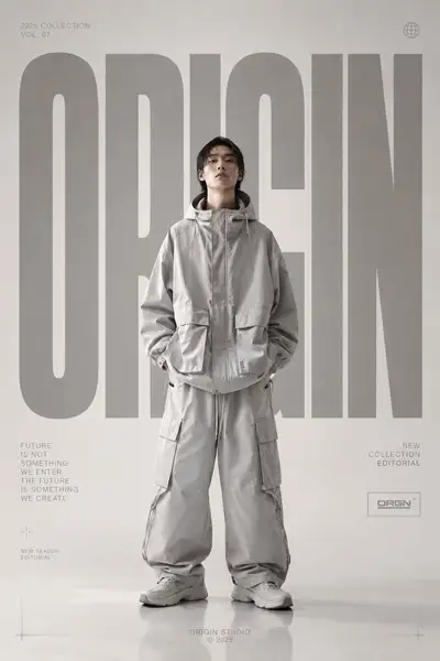 Korean High-Fashion Editorial Poster Template