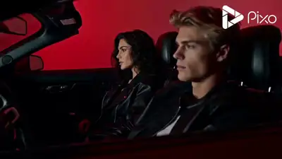 Cinematic Fashion Video: Red Convertible Night Shoot