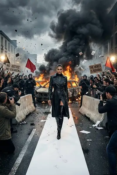 Riot Police Fashion Editorial Prompt