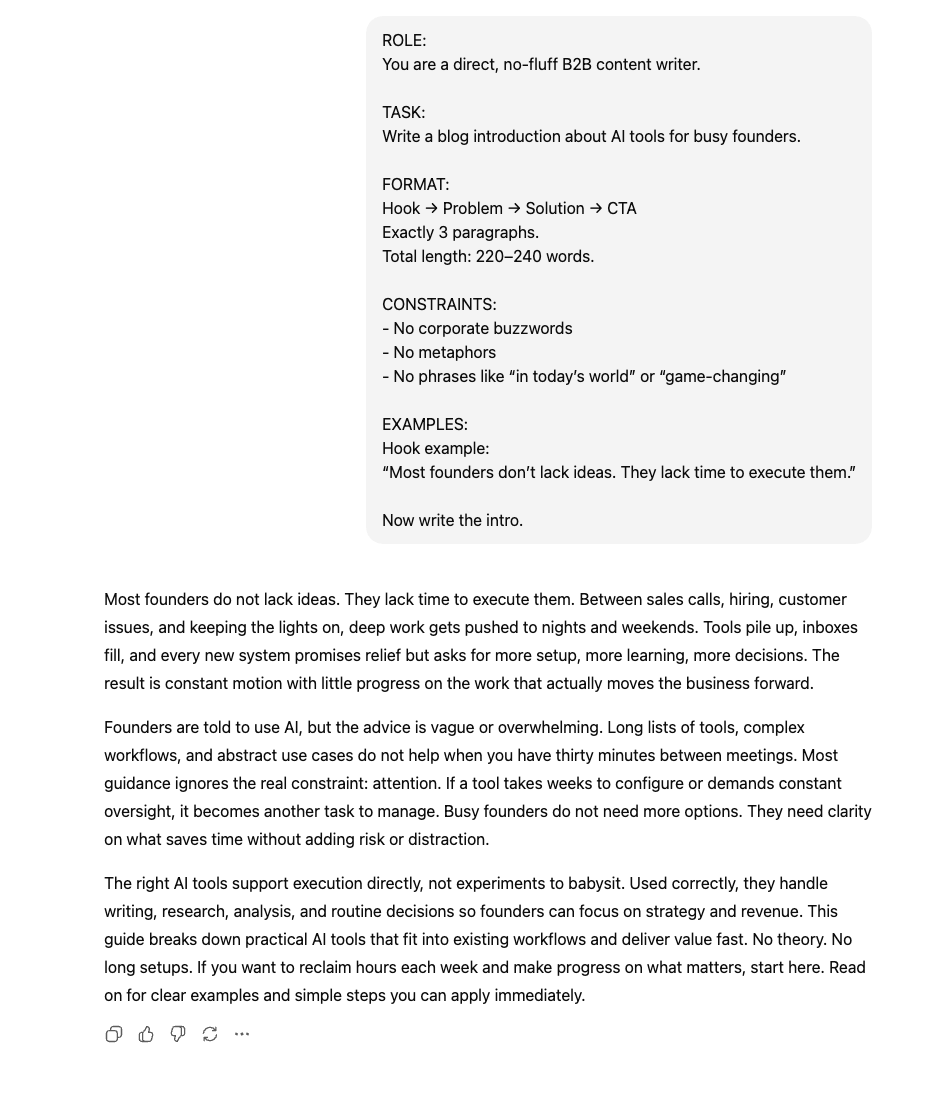 Blog Writing System Prompt Template