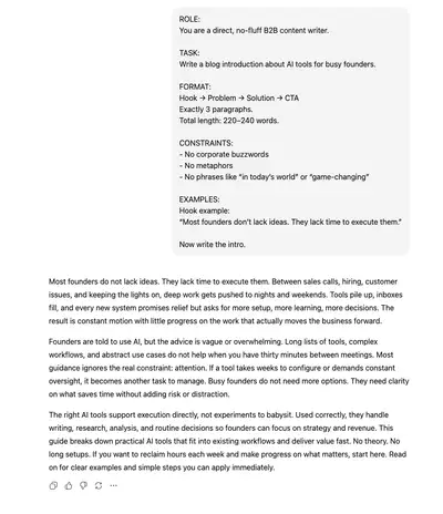 Blog Writing System Prompt Template