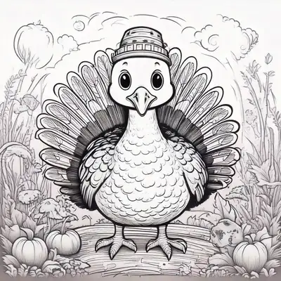 Thanksgiving Truthahn Ausmalbild Seite