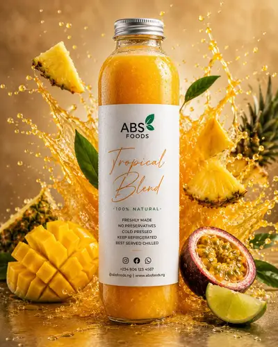 Luxury Tropical Juice Bottle Ad