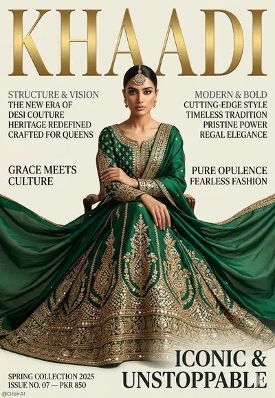 Luxury Fashion Magazine Cover with South Asian Model