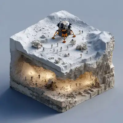 Hyper-Realistic Apollo 11 Möbius Cube