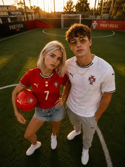 Football Fashion Editorial with Golden Hour