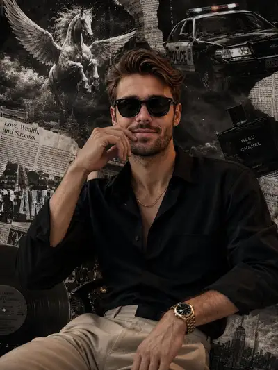 Ultra-realistic stylish man fashion editorial