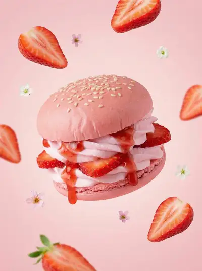 Fruit-themed dessert burger product photo