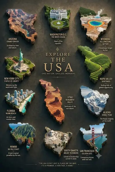 Luxury travel wonders infographic poster prompt