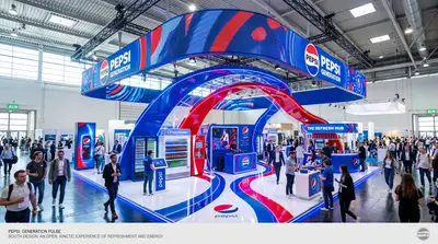 Exhibition booth concept design template for a brand