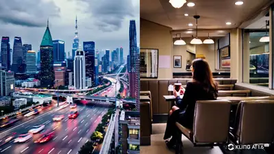 Split-Screen City vs. Diner Contrast