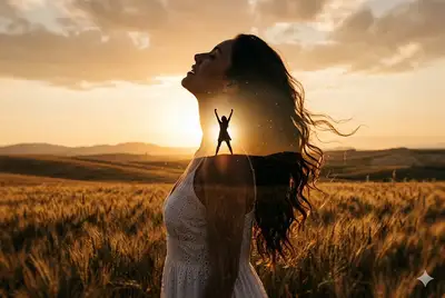 Cinematic Surreal Double-Exposure Golden Hour Prompt