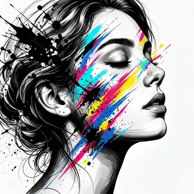 High-Contrast Abstract Portrait Prompt