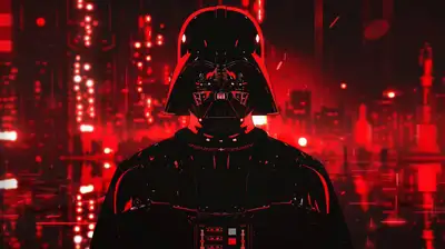 Darth Vader Minimalist Neon Portrait