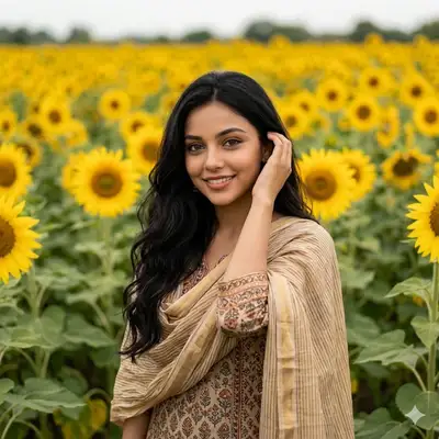 Sunflower Field Portrait Prompt