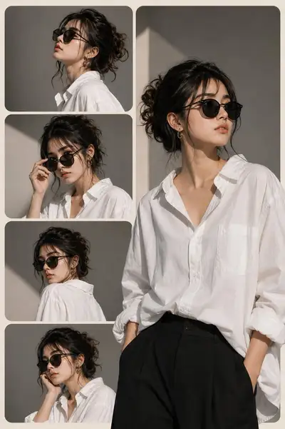 黑白时尚编辑拼贴叠加彩色画面