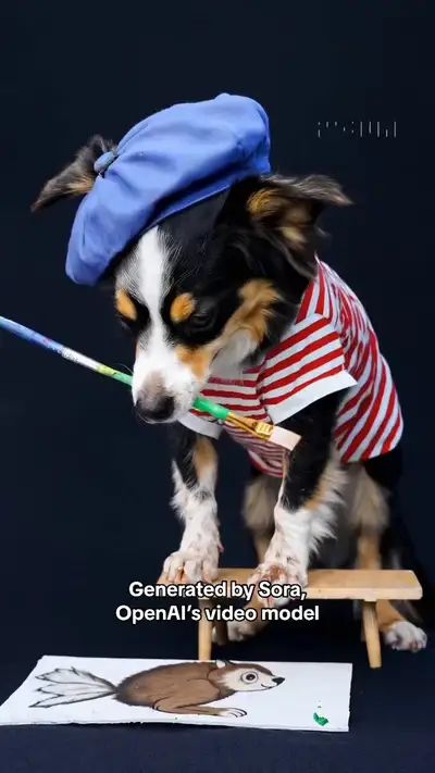 Mini Aussie malt sein Lieblingsspielzeug
