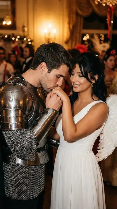 Cinematic Angel Knight Hand Kiss Cosplay Scene