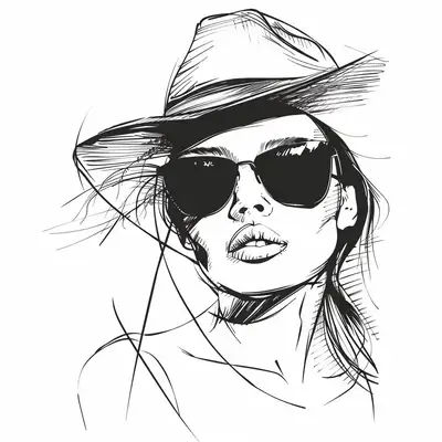Low Detail Hand Drawn Doodle Portrait