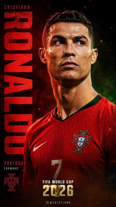 Plantilla de póster de jugador de fútbol para el Mundial FIFA 2026