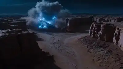 Épica batalla de criaturas del desierto de ciencia ficción, Seedance 2.0