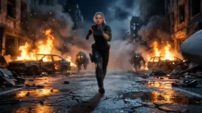 Cinematic Ruined City Combat Assembly