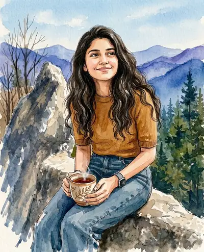 Watercolor Mountain Serenity Painting Prompt