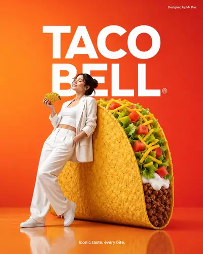 Minimalist Taco Bell giant taco commercial ad