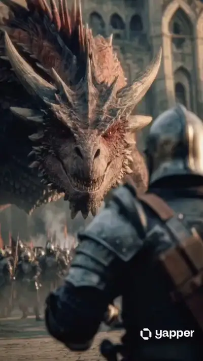 Epic Dragon vs Knight Cinematic Shot