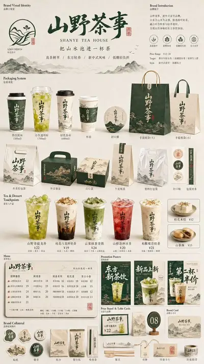 Restaurant brand packaging system display board