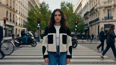 Une femme confiante contrôle le temps dans une rue de la ville