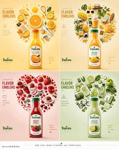Tropicana Lifestyle Flavor Emblems Campaign Board