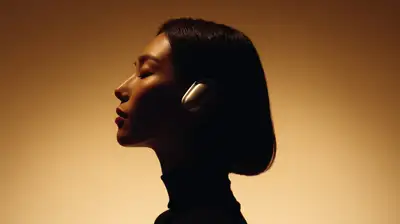 Minimal White Headphone Product Photography