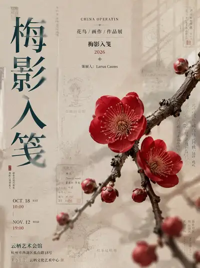 New Chinese-style museum exhibition poster template
