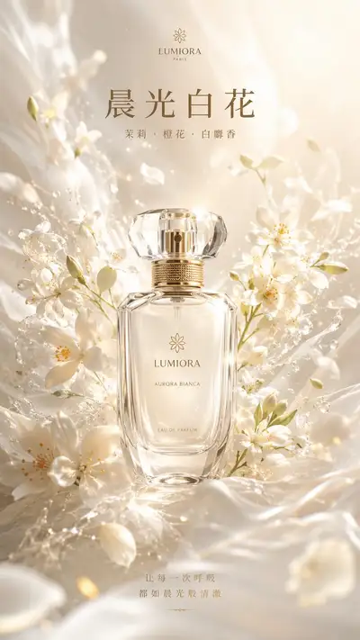 Luxury perfume campaign main visual poster (Chinese)