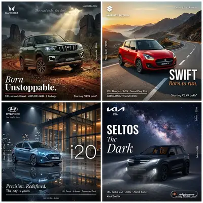 Hyper-realistic automotive advertising poster template