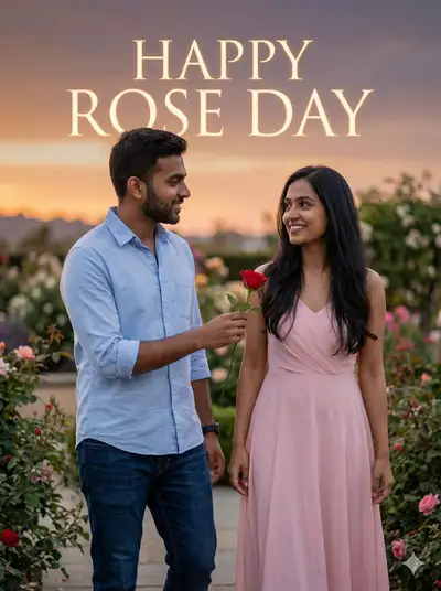 Magical Rose Day Couple Photo Editing Prompt