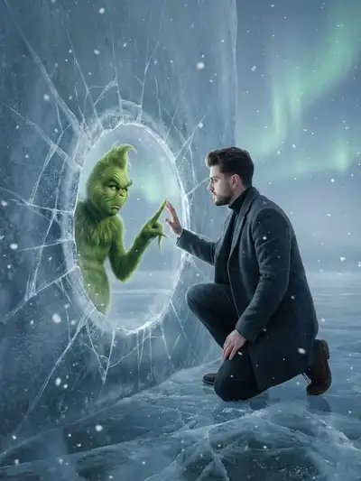 Cinematic Frozen Mirror Fantasy Scene