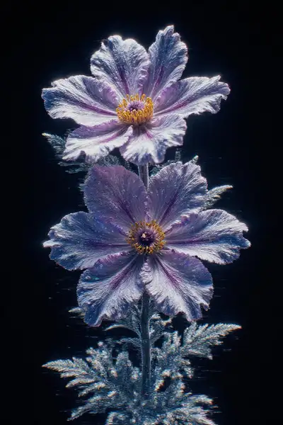 Plumbago Flowers Cyber Glitch Art