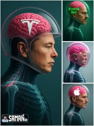 X-Ray Portrait with Retro-Futuristic Helmet