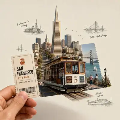 Mixed media collage of a hand holding a vintage travel ticket