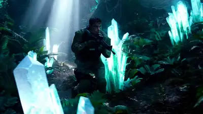 Tracking shot: Marine vs alien bug in eerie jungle
