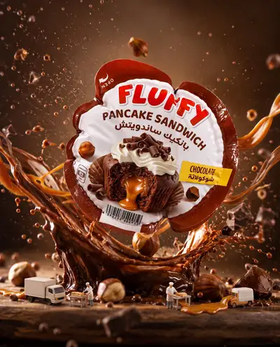 Ultra-Premium Chocolate Muffin Caramel Advertising Poster